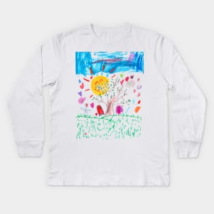 Sunny Day for Optimistic Ghosts - Homeschool Art Class 2021/22 Artist Collab T-Shirt Kids Long Sleeve T-Shirt